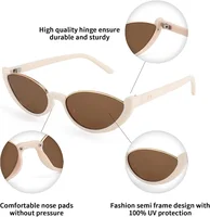 Vintage Small Cat Eye Sunglasses for Women Trendy Half-frame Sun Glasses Fashion Design Female Outdoor Shades Eyewear UV400 5