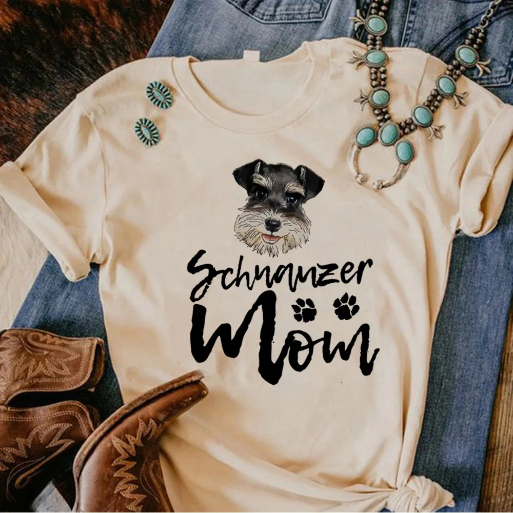 Schnauzer Tee women anime t-shirts female streetwear manga funny clothes