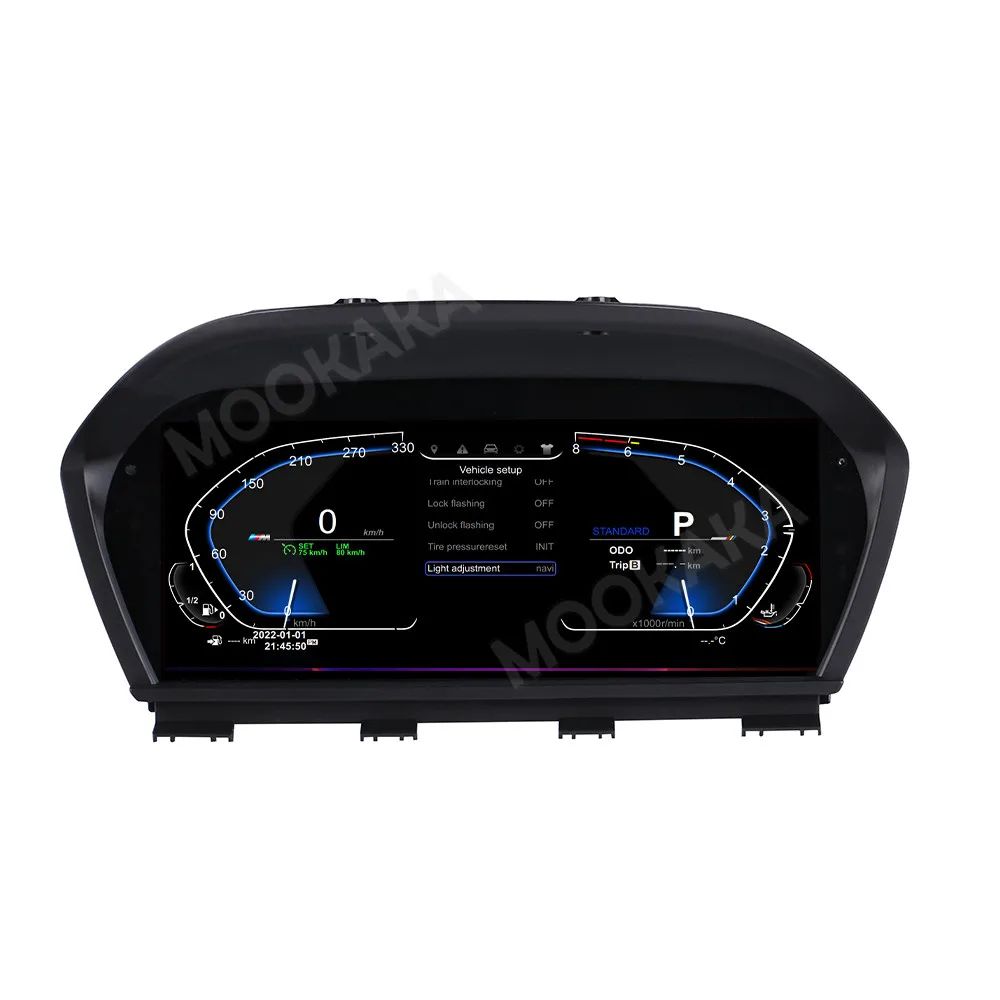 Tableau de bord numérique HD 12,3 pouces avec système d'exploitation Linux, cockpit virtuel pour BMW Série 3 E90 E91 E92 2005-2012, compteurs de vitesse centraux LCD