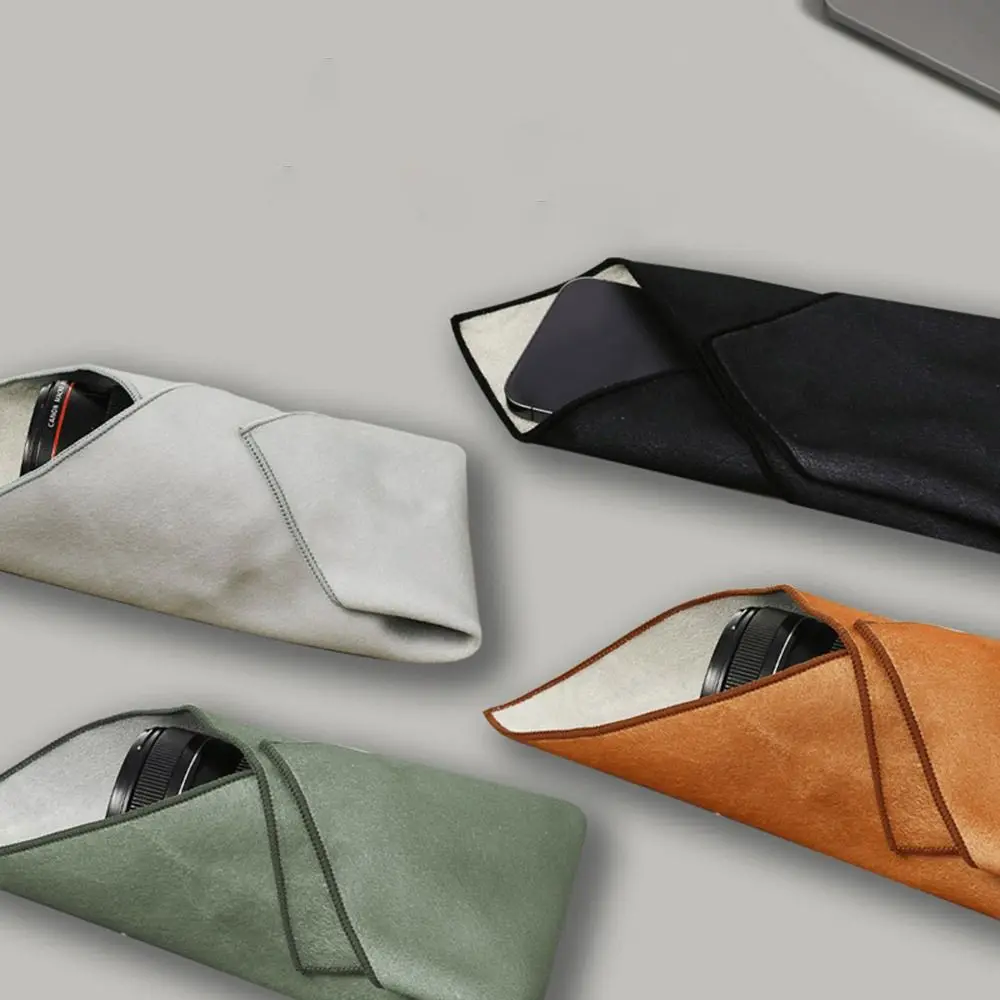 Reusable Camera Wrap Cloth Wrap Around Pouch Digital Computer Anti-scratch Lens Cloth Self-Adhesive