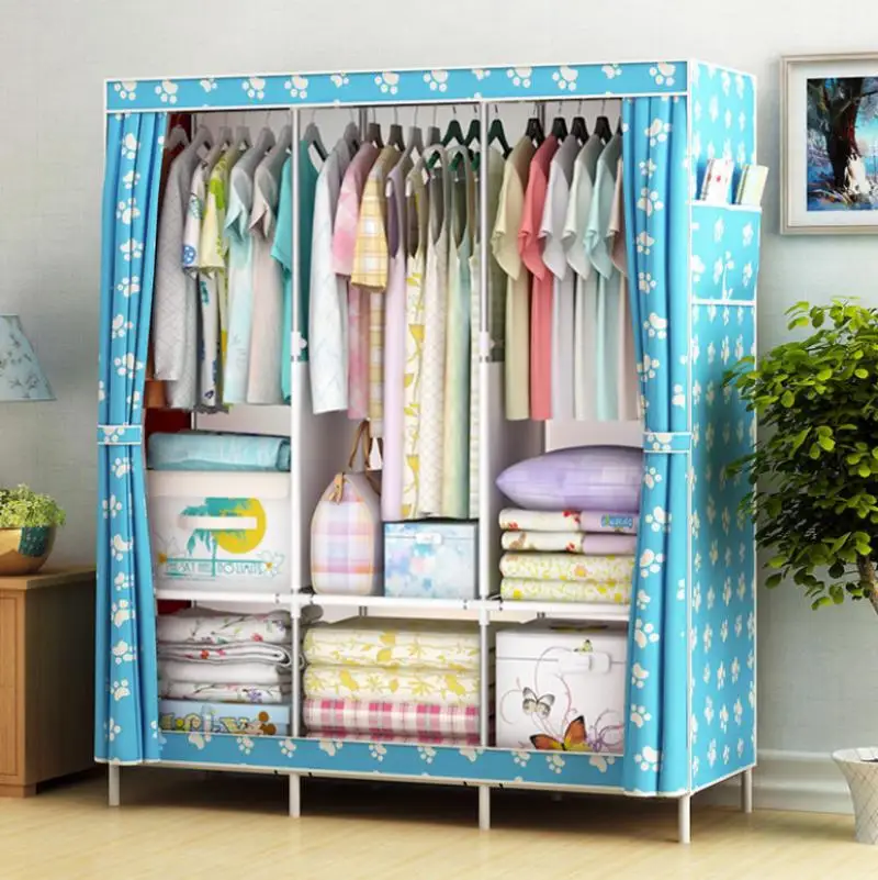 Multi-Purpose Non-Woven Cloth Wardrobe Fabric Closet Portable Folding Dustproof Waterproof Clothing Storage Cabinet Furniture