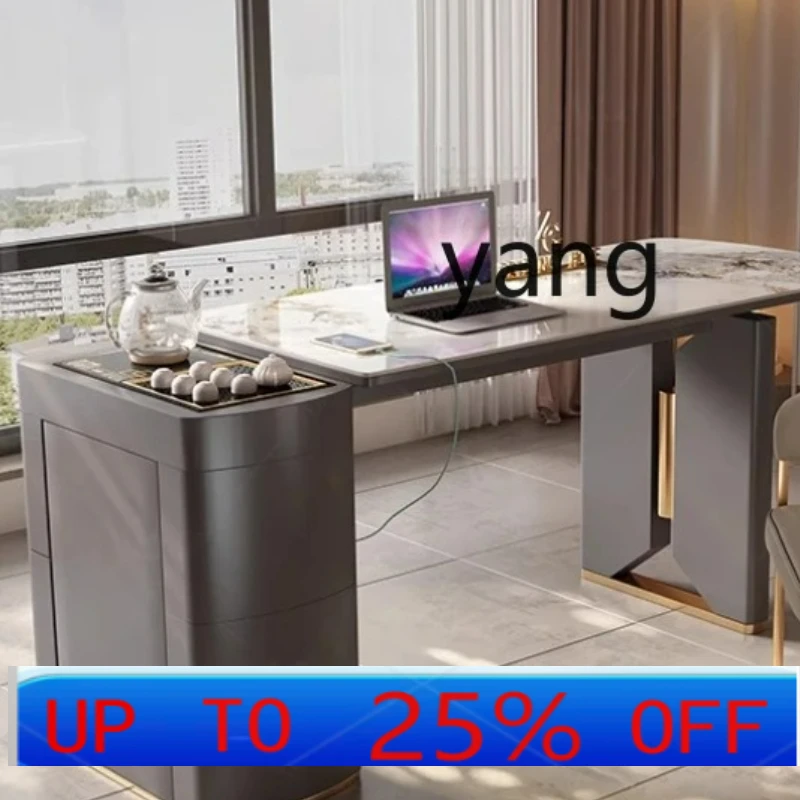 

LMM Modern Light Luxury Lifting Tea Table Balcony Office Slate Retractable