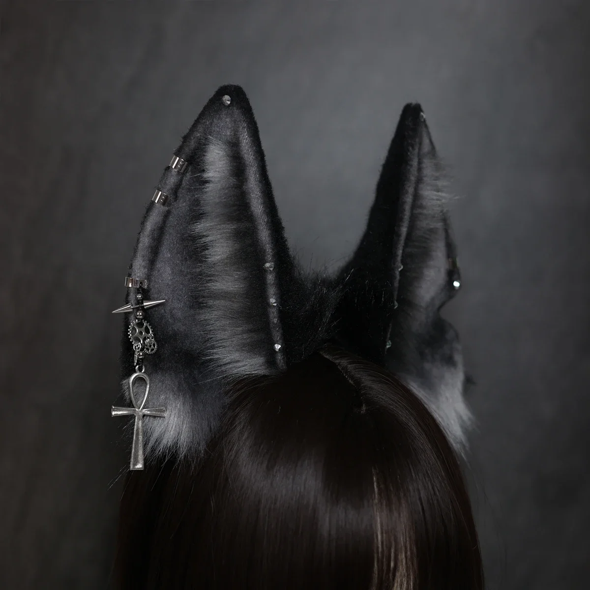 New Custom Halloween Headdress Anubis Ancient Egyptian Myth God of Death Anubis Hu Lang Ear Hair Hoop Wolf Ear Beast Ear Cosplay