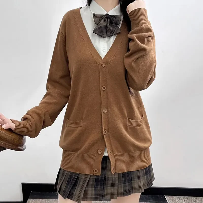 Japanese Style Student Clothes Girls Sailor Cardigans Sweater Korean School Jk Uniforms Cotton  Knitwear Autumn Winter Seifuku