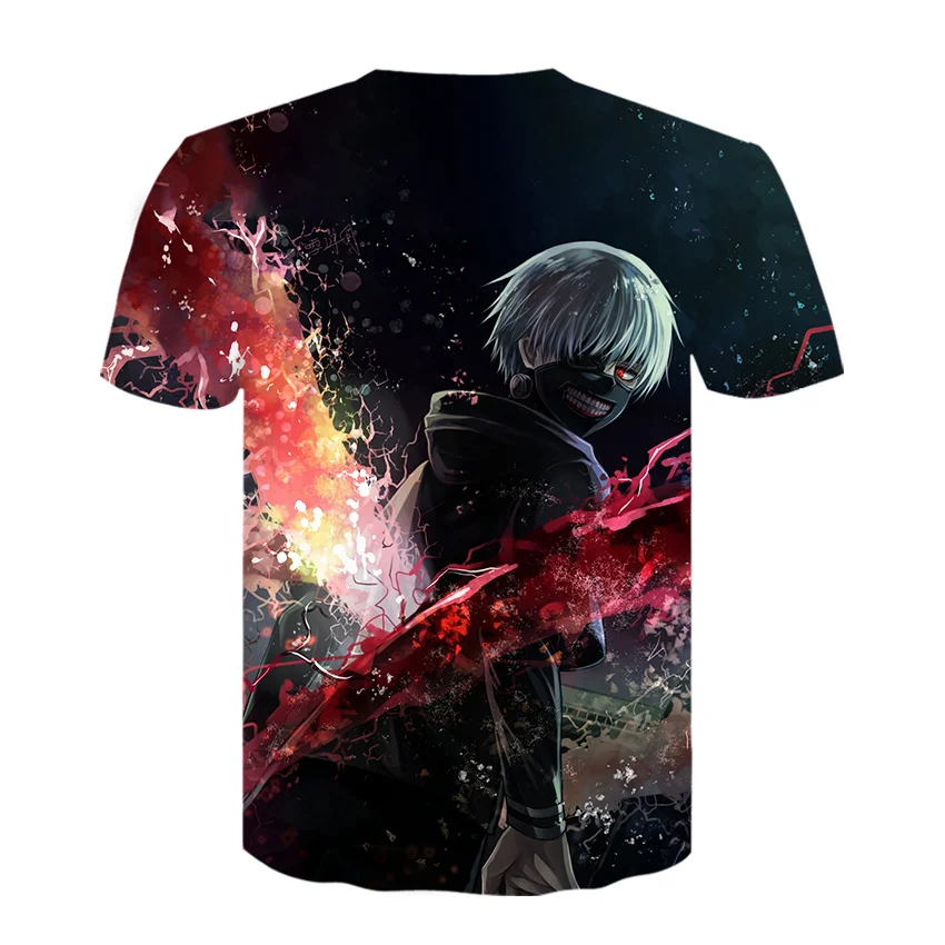 T-Shirt homme femme et garçon, Streetwear, décontracté, à la mode, animé, combat Tokyo Ghoul, 3D, 2021