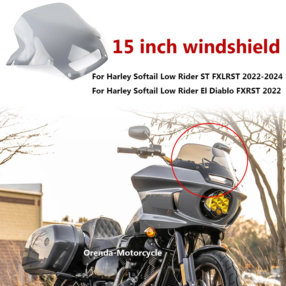 

Motorcycle For Harley Softail Low Rider St Fxlrst 2022-2024 El Diablo Fxrst 2022 New 15 Inch Motorcycle Accessory Windshield