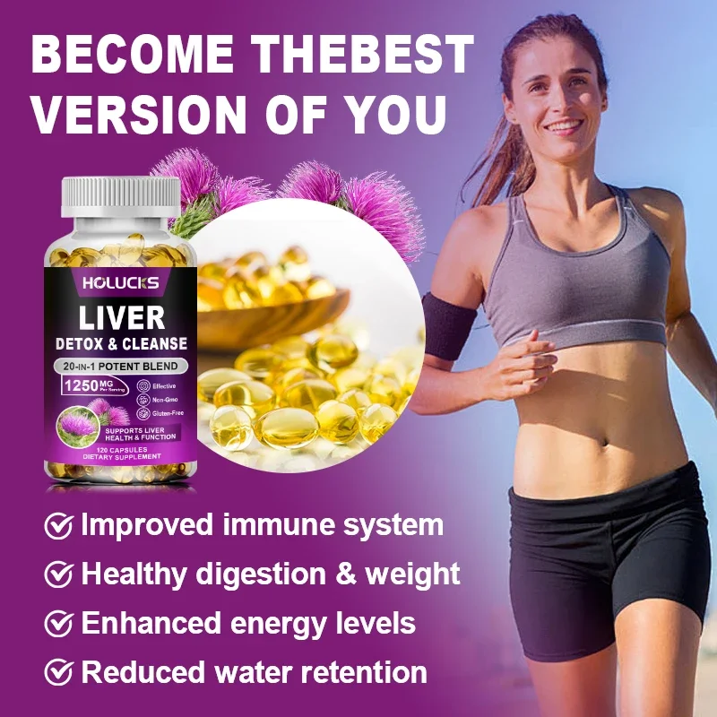 Liver Detox & Repair -, Dandelion + Milk Thistle Liver Detox and Cleanse for Healthy Antioxidants & Detoxifiers - 120 Capsules