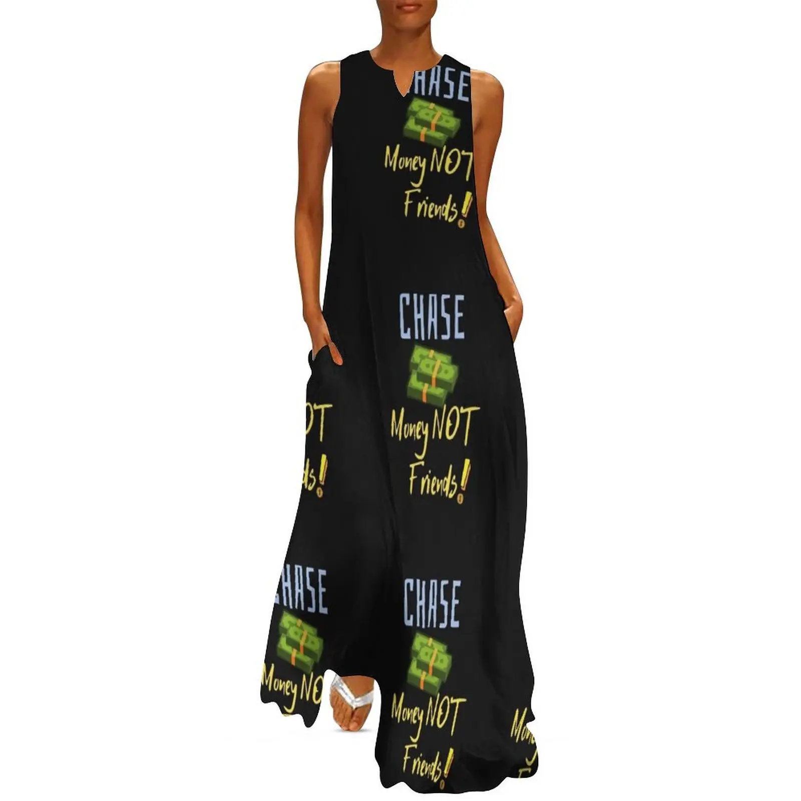 Chase Money Not Friends Long Dress summer dress womens 2025 Dress vintage Women's dresses