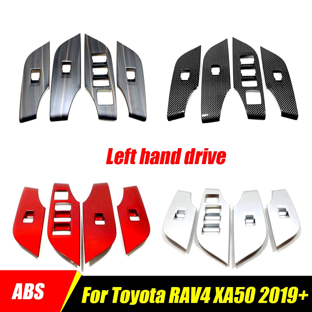 

ABS/stainless For Toyota RAV4 XA50 2019-2023 LHD/RHD Car Door Armrest Panel Window Switch Lift Buttons Cover Trim Accessories