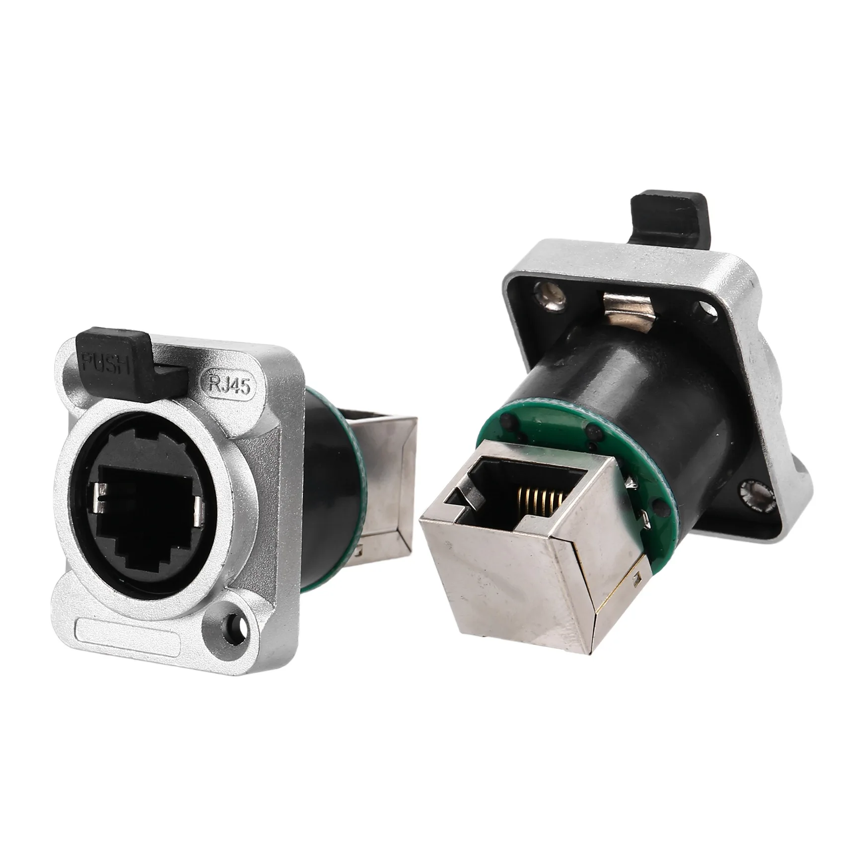 

2PC RJ45 Shield Network Connector 8P8C Female Panel Mount Sockets RJ45 Ethernet Connector(Right Angle)