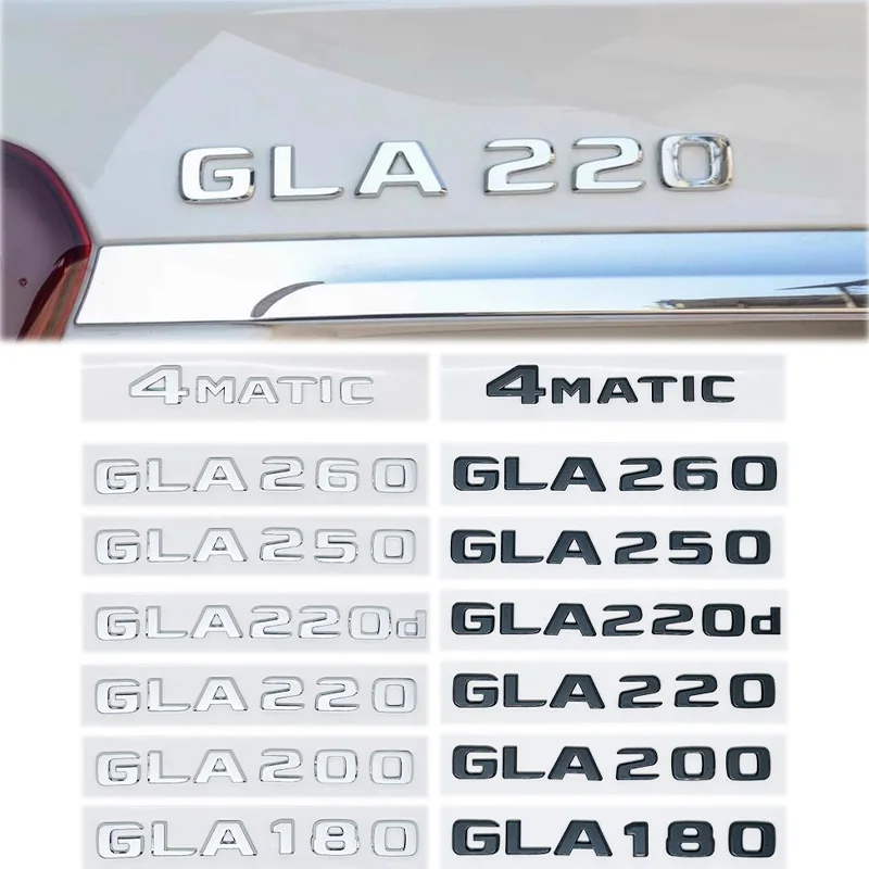 Etiqueta da emblema do logotipo das letras do tronco da cauda do carro para mercedes benz gla classe 4matic x156 h247 45 gla250 gla200 gla220d gla250e