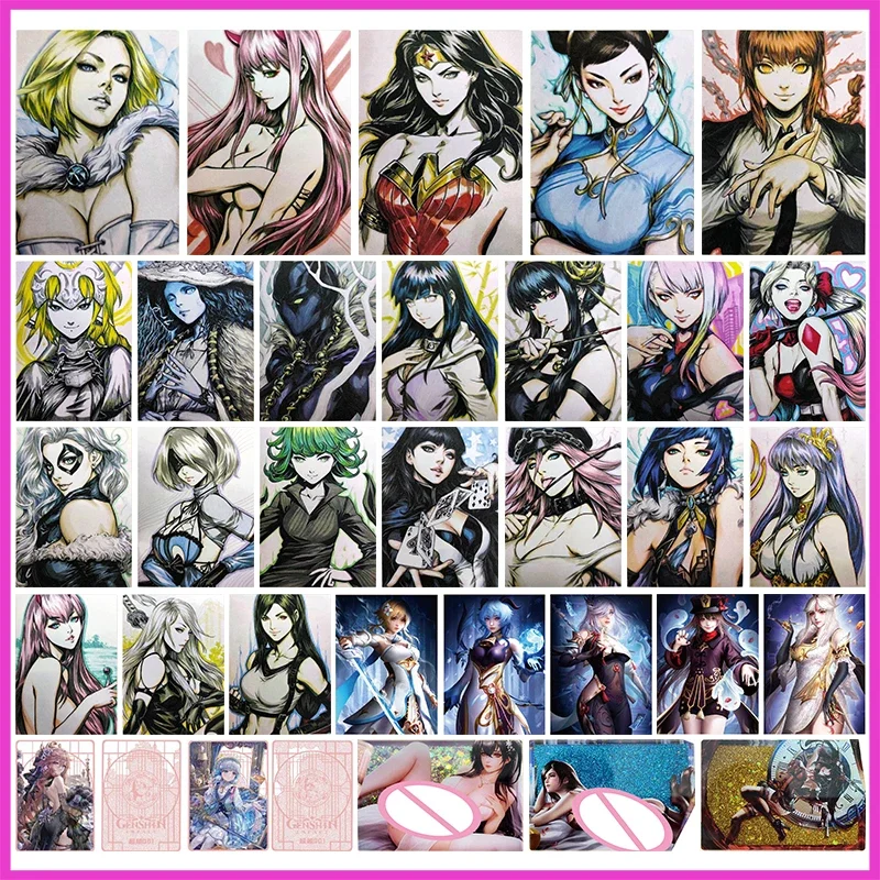 

Anime Goddess Story Rare Refraction Collectible Card Makima Hyuga Hinata Yor Forger Kamisato Ayaka Toys for boy Birthday Present