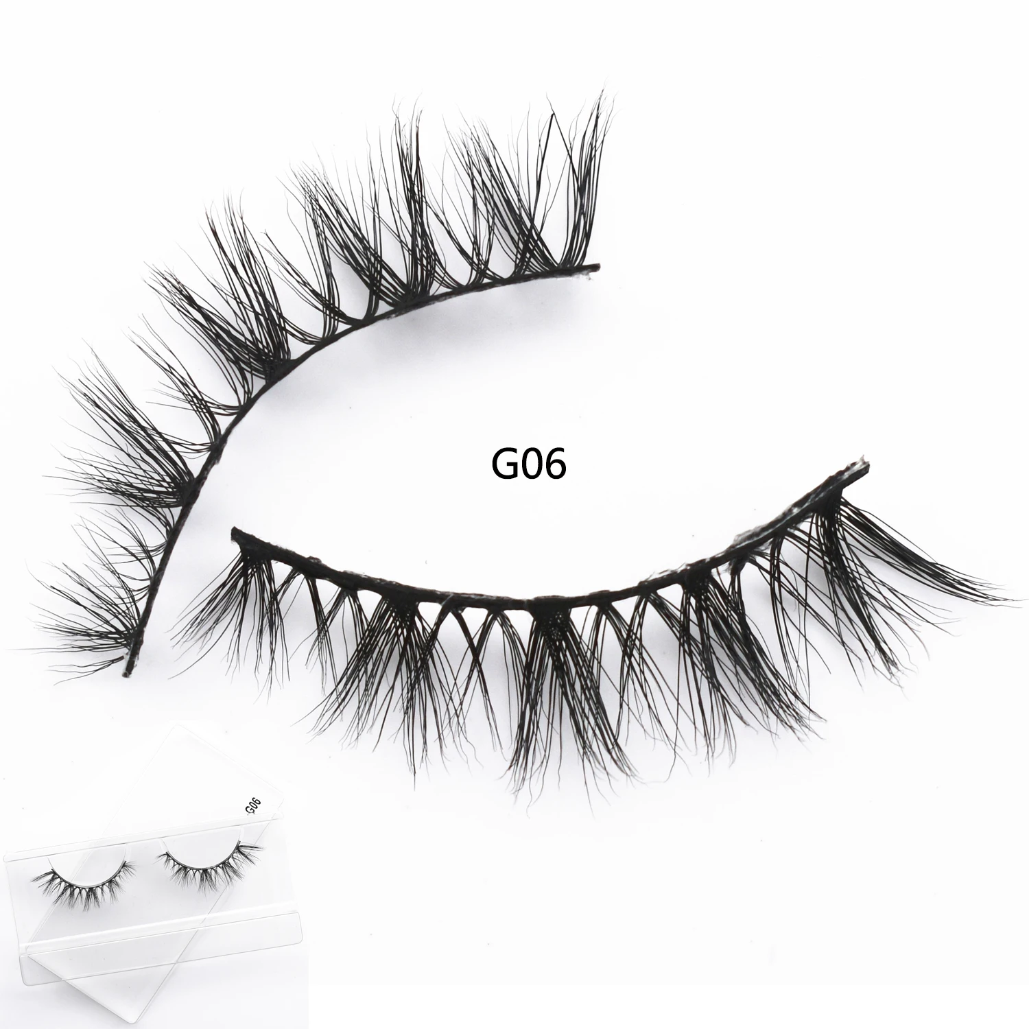 3D Visone Cat Eye Ciglia Visone Ciglia finte Fatte a mano Volume sottile Cateye Ciglia Fox Eye Lashes Striscia completa Ciglia Trucco Ciglia finte