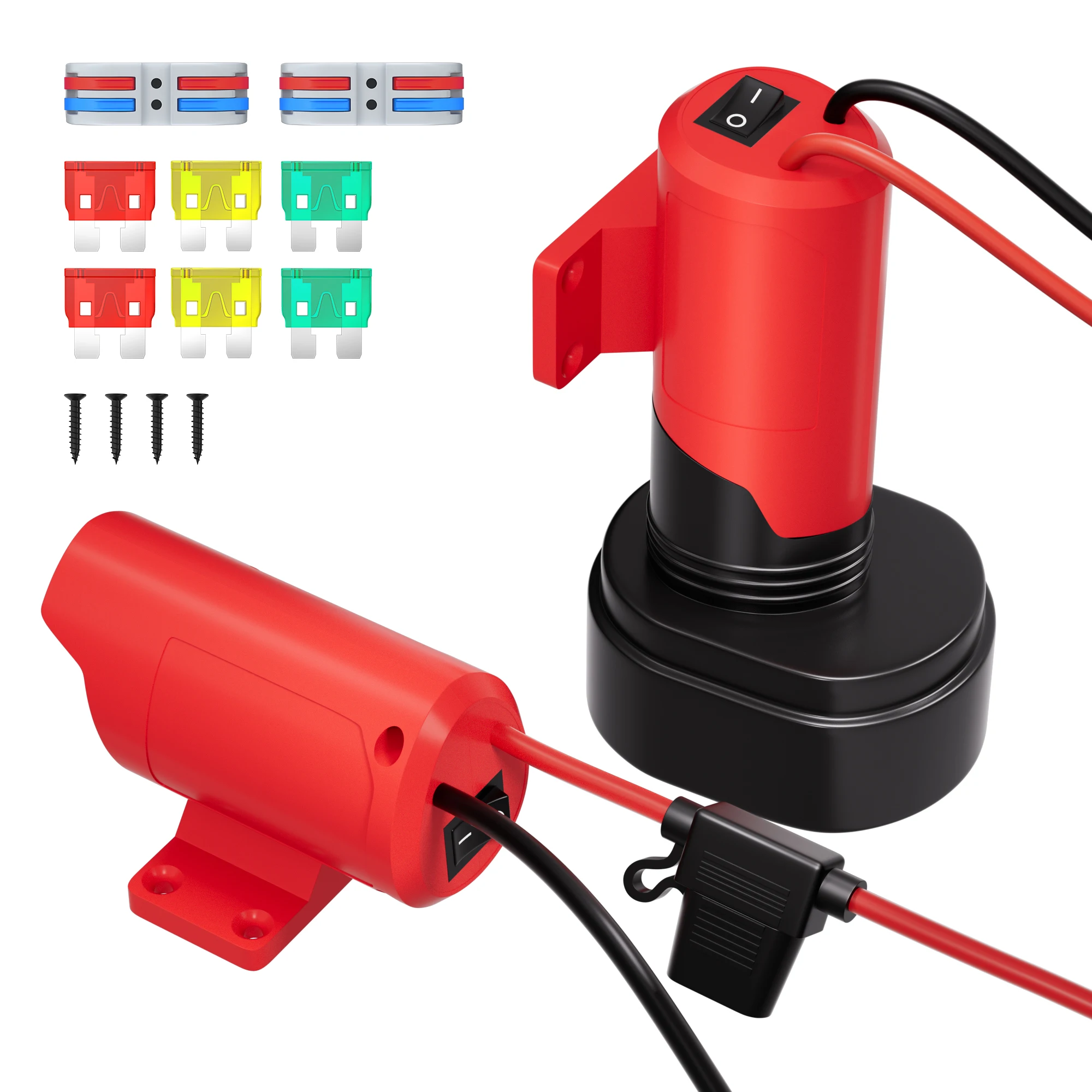 Battery Adapter 12V for Mil.waukee Adapter with Switch Power Wheels Battery Adapter 12 Gauge Wire for DIY RC Trucks Toy Robotics