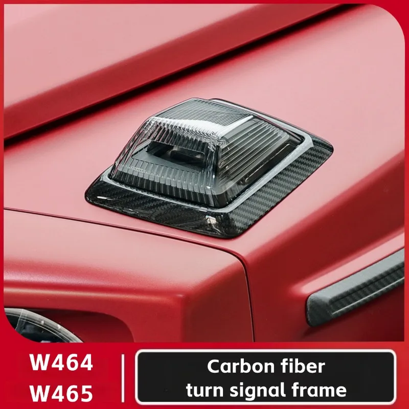 Dry Carbon Fiber Turn Signal Base Frame Cover For Mercedes Benz G-Class W464 W465 G350 G400 G450 G500 G63 Exterior Accessories