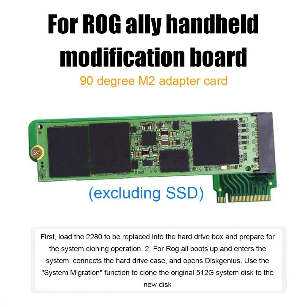 For ROG Ally Handheld Transfer Board 90 Degree M2 NVME Transfercard For Rog Ally Modified M2 Hard Drive SSD Memory Card Adapter