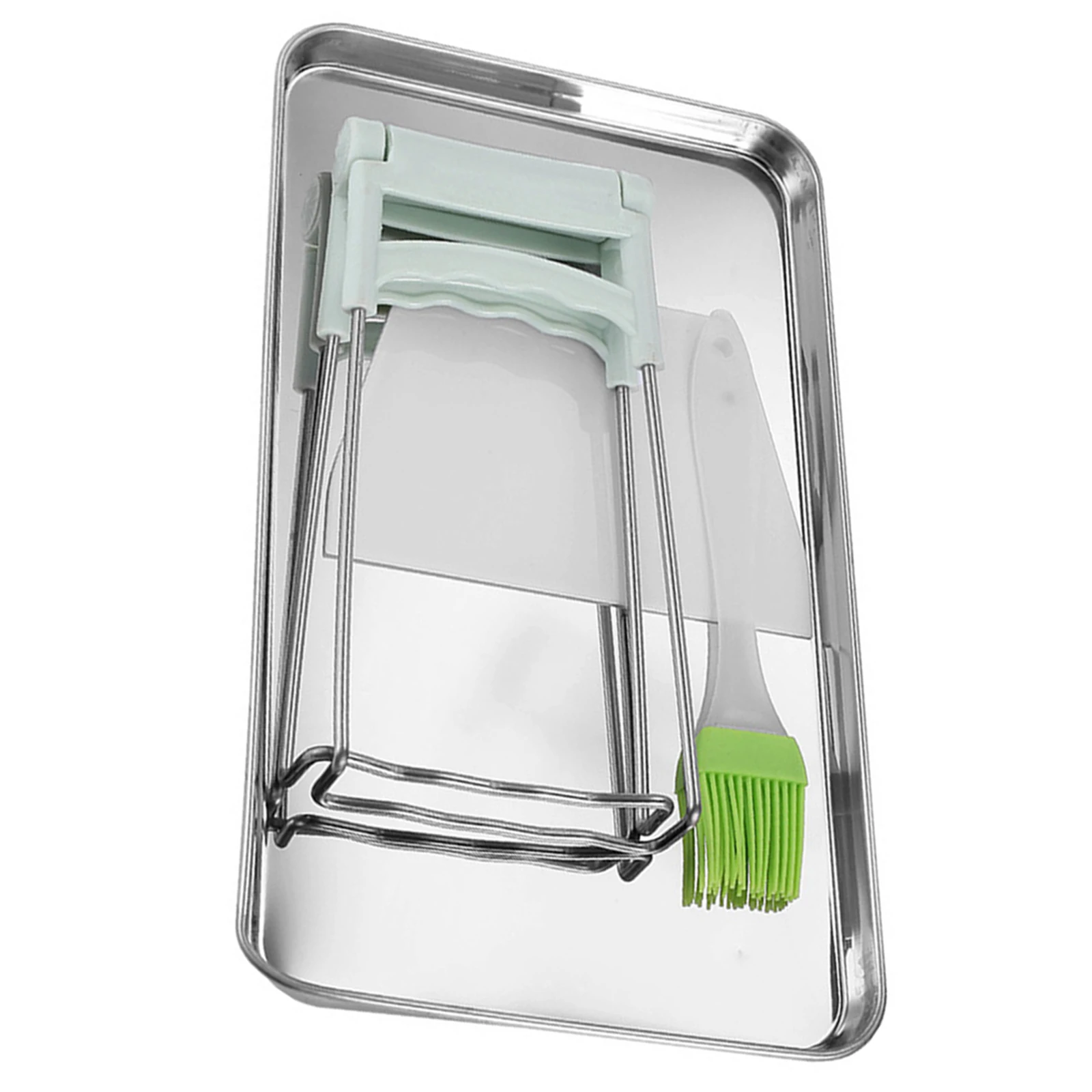 

1 Set Stainless Steel Steam Pan Food Tray Baking Serving Cooking Rectangular Polished Metal Plate For Kitchen Restaurant Hotel