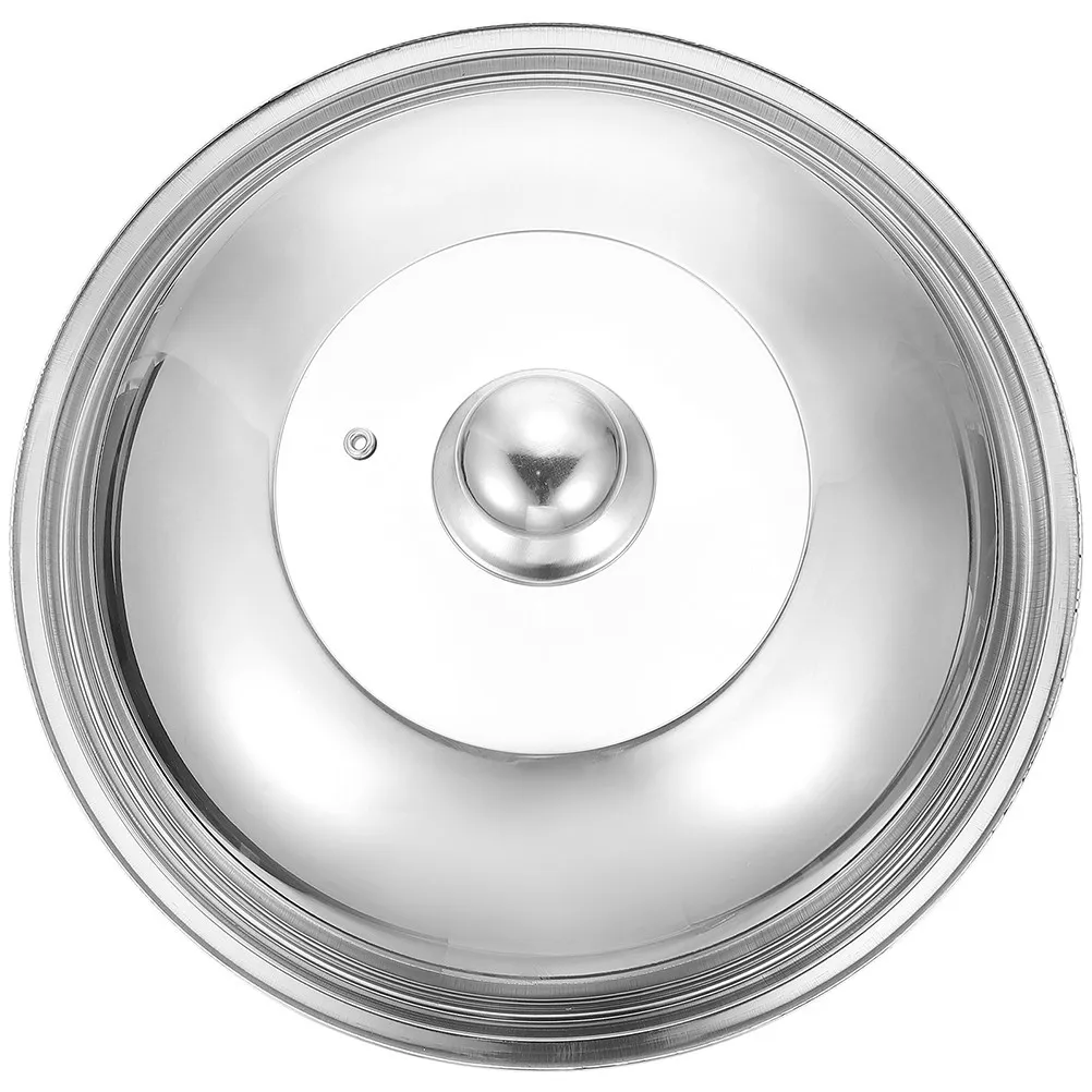 

Heavy Duty Stainless Steel Universal Pot Lid Featuring Clear Glass Center Steam Retention Knob Grip Dishwasher Safe for All