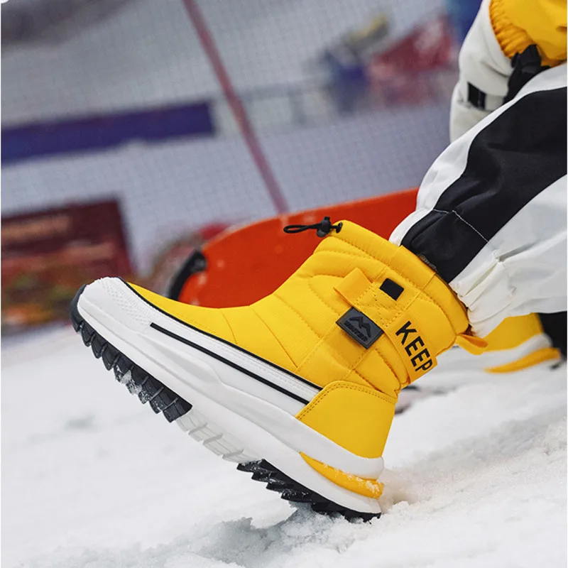 2025 Women Winter Boots Thickened Warm Non-Slip Snow Boots Women Men Plush Short Boots Windproof Outdoor Ski Boots