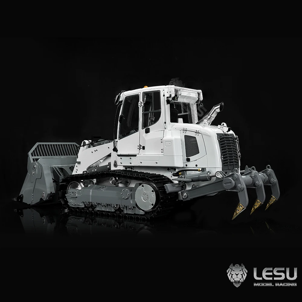 โลหะ LESU 1/14 RC ไฮดรอลิก Loader Liebherr 636 วิทยุควบคุมรถก่อสร้าง PL18EV Lite แบตเตอรี่ด้านหลัง Ripper 4CH วาล์ว