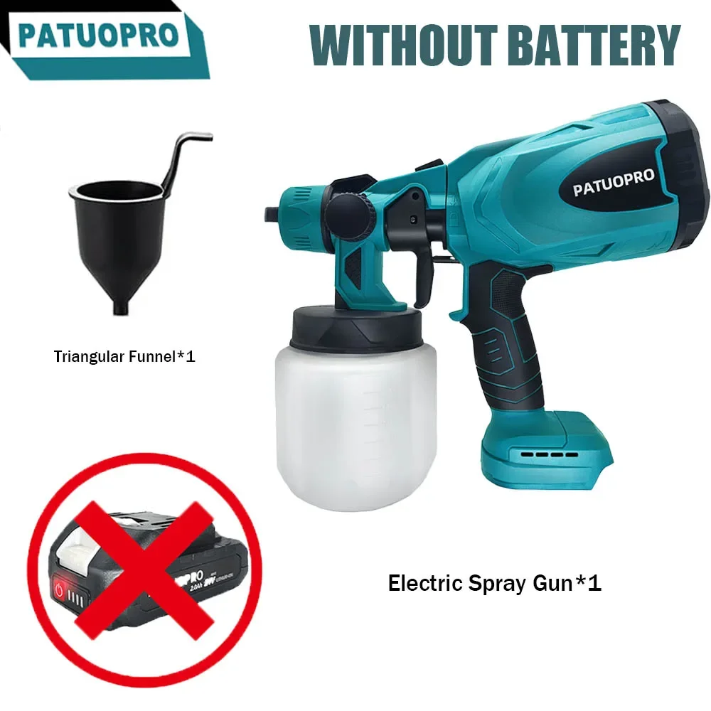 Pistola Pulverizadora Elétrica sem Escova Pulverizador de Tinta sem Fio Aerógrafo de Revestimento de Aço para Móveis Automotivos para Bateria Makita de 18v sem Bateria
