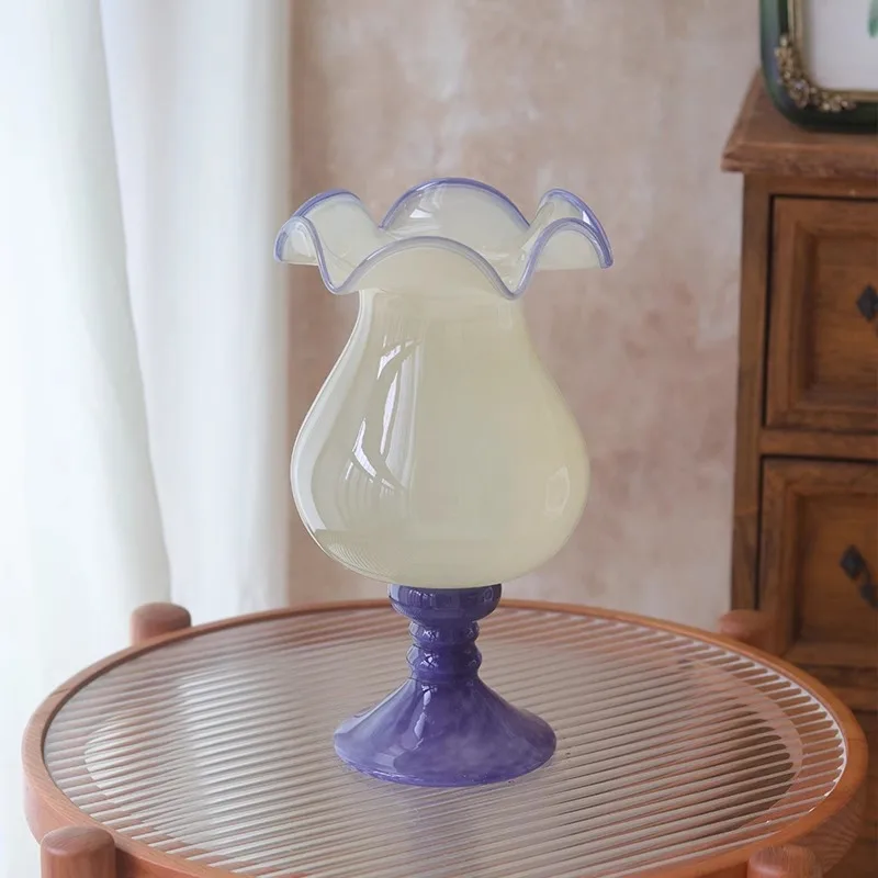 Medieval style glazed vase flower arrangement decorative ornament TV cabinet porch home simple retro purple Fenton flower utensi