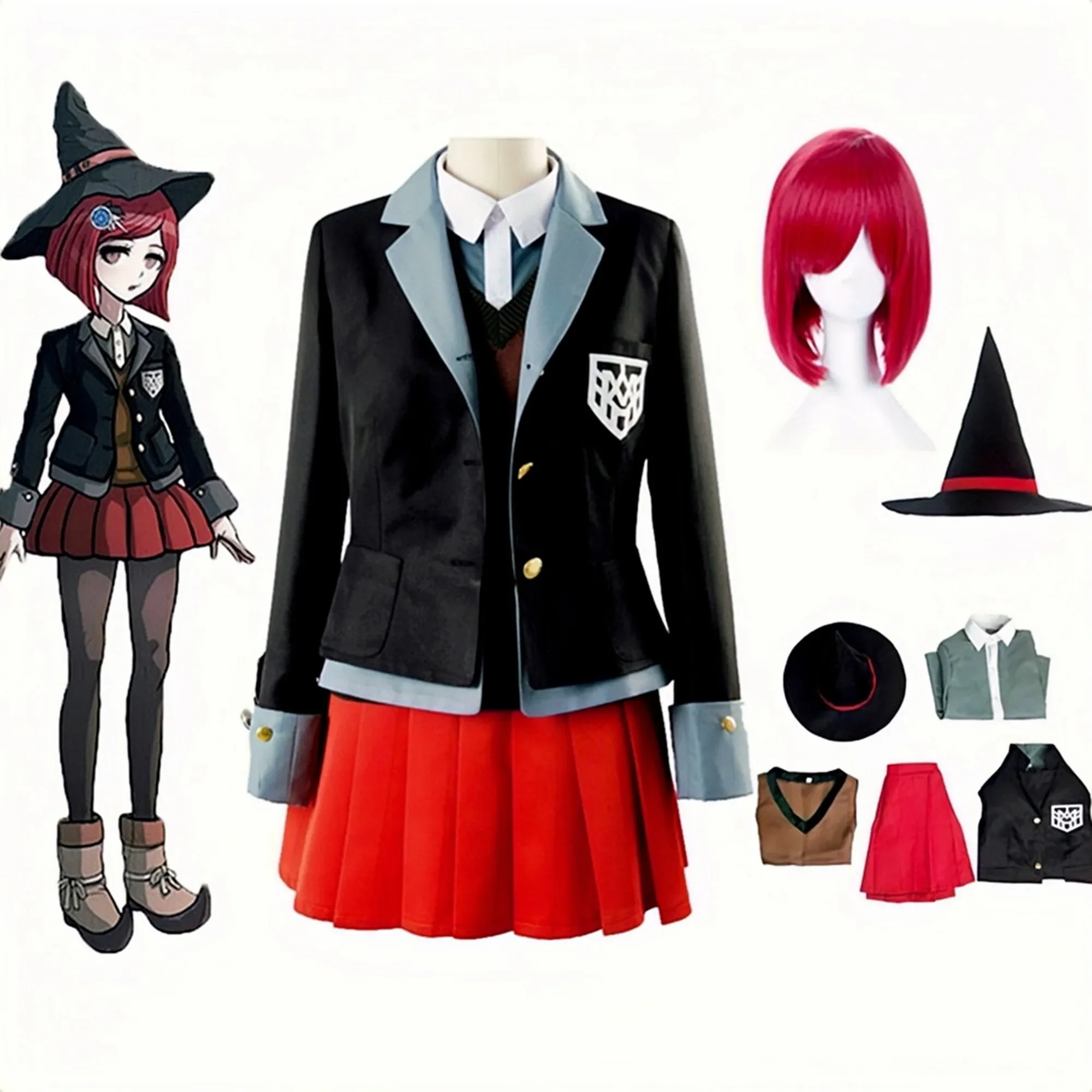 

Anime Danganronpa Magician Yumeno Himiko Girl Uniform Cosplay Costume Halloween Party Set