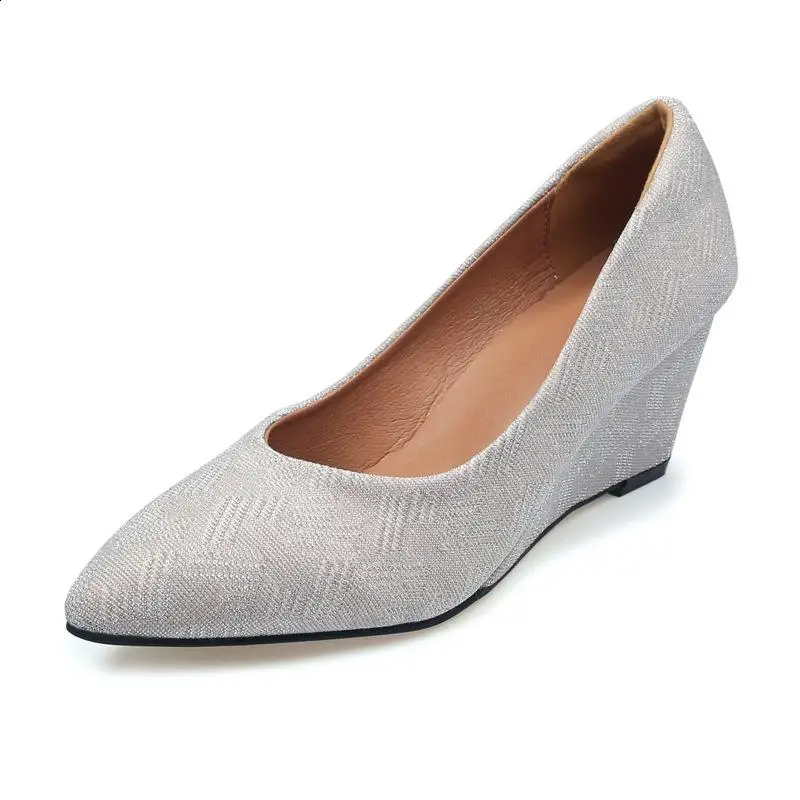 Sapatilhas de plataforma casual para mulheres, sapatos de boca rasa, sapatilhas femininas Modis, tamancos pontiagudos, vestido outono, casamento, novo, outono, 2024