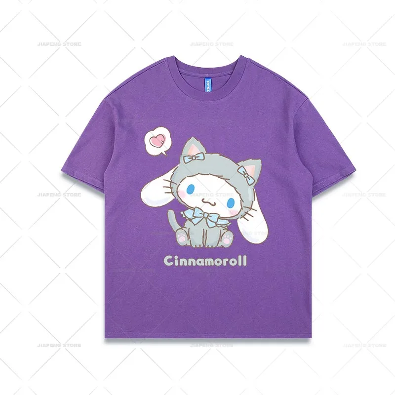 Cat Cinnamoroll Cartoon Printed Stickers For Clothes Sanrio Cute Kuromi Patches Iron on Transfers On Kids Girl T-shirt Applique