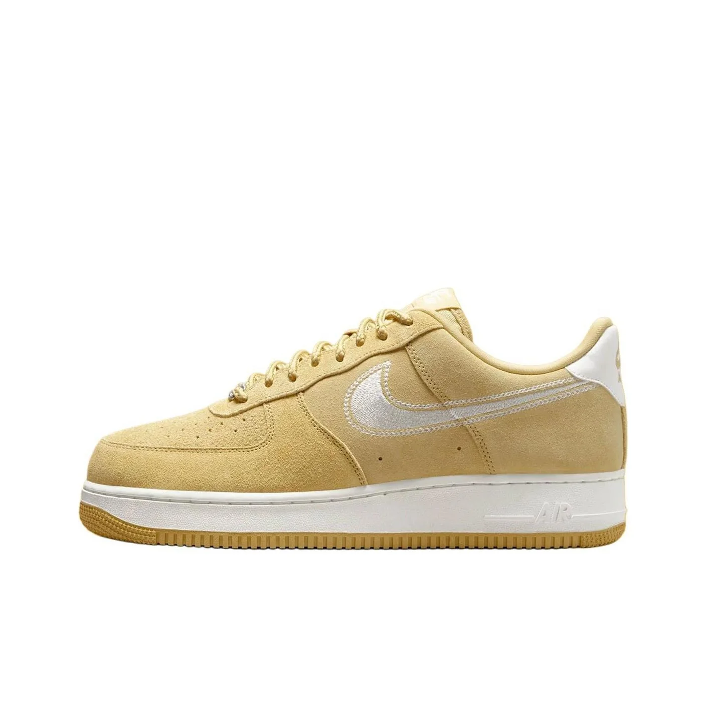 Nike Air Force 1 Slip Resistant Abrasion Resistant Low top Skateboard Shoes Men's Light Yellow HJ4465-700