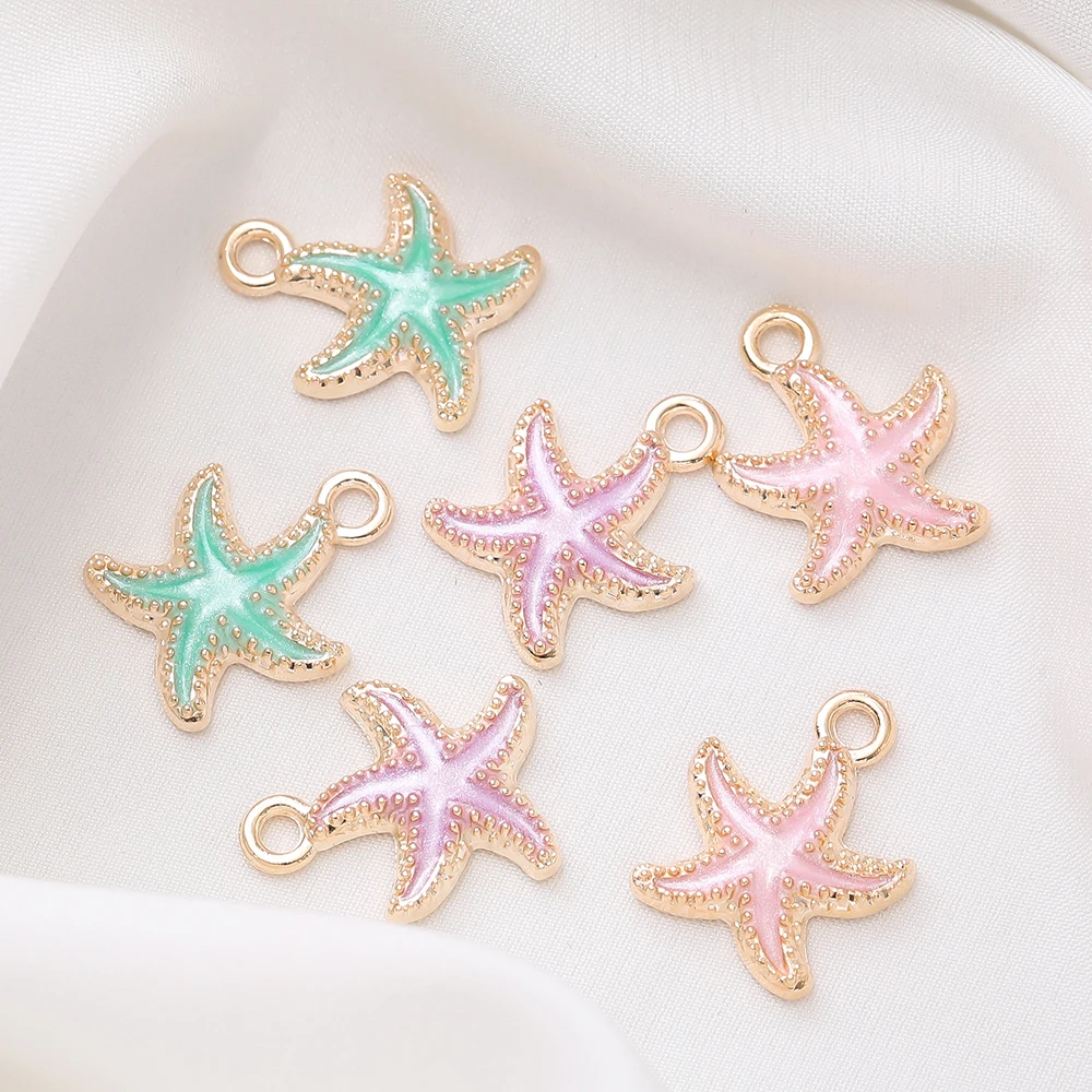 10pcs/lot Starfish Charms Pendants For DIY Crafting Anklet Bracelet Necklace Jewelry Making Accessories Supplies Handmade