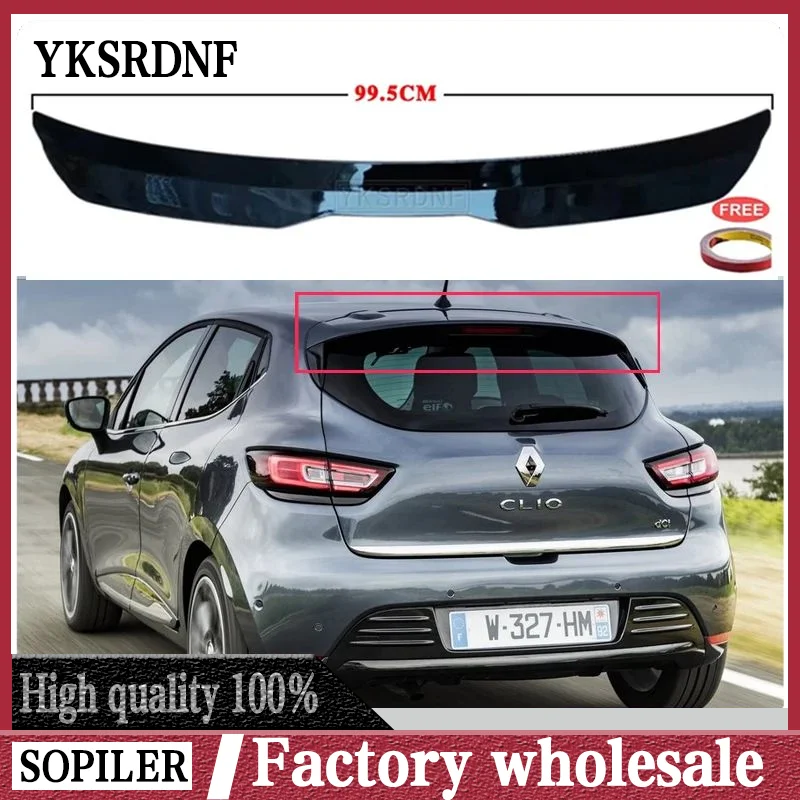 For Renault Clio 4 Spoiler 2012 2013 2014 2015 2016 2017 2018 2019 Spoilers Fiber Rear Wing Top Car-styling Auto Car Styling Cup