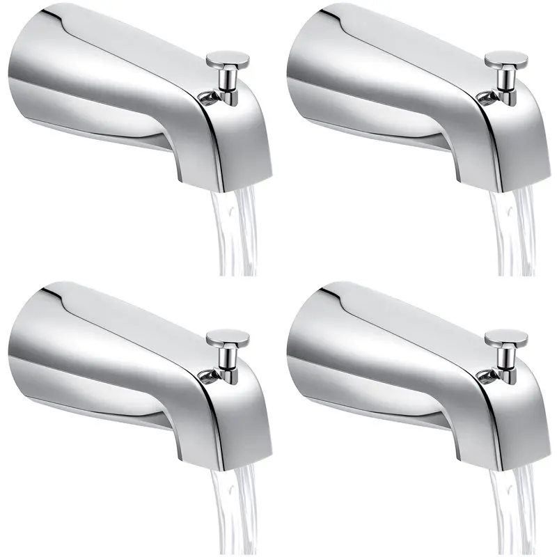 

【LAST CHANCE】4X Bathroom Tub Spout,5 1/4 Inches Reach Wall Front Mount With Shower Diverter 1/2In IPS Inside Thread Faucet Spout