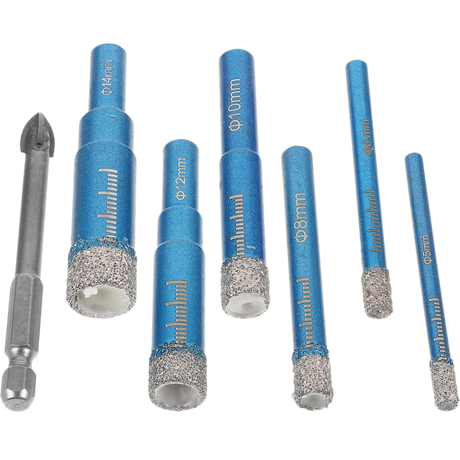 

1Set Welding Puncher Drill Bit Set Durable Hex Handle Tile Marble Glass Cross Drill for Ceramic Hole Cutter