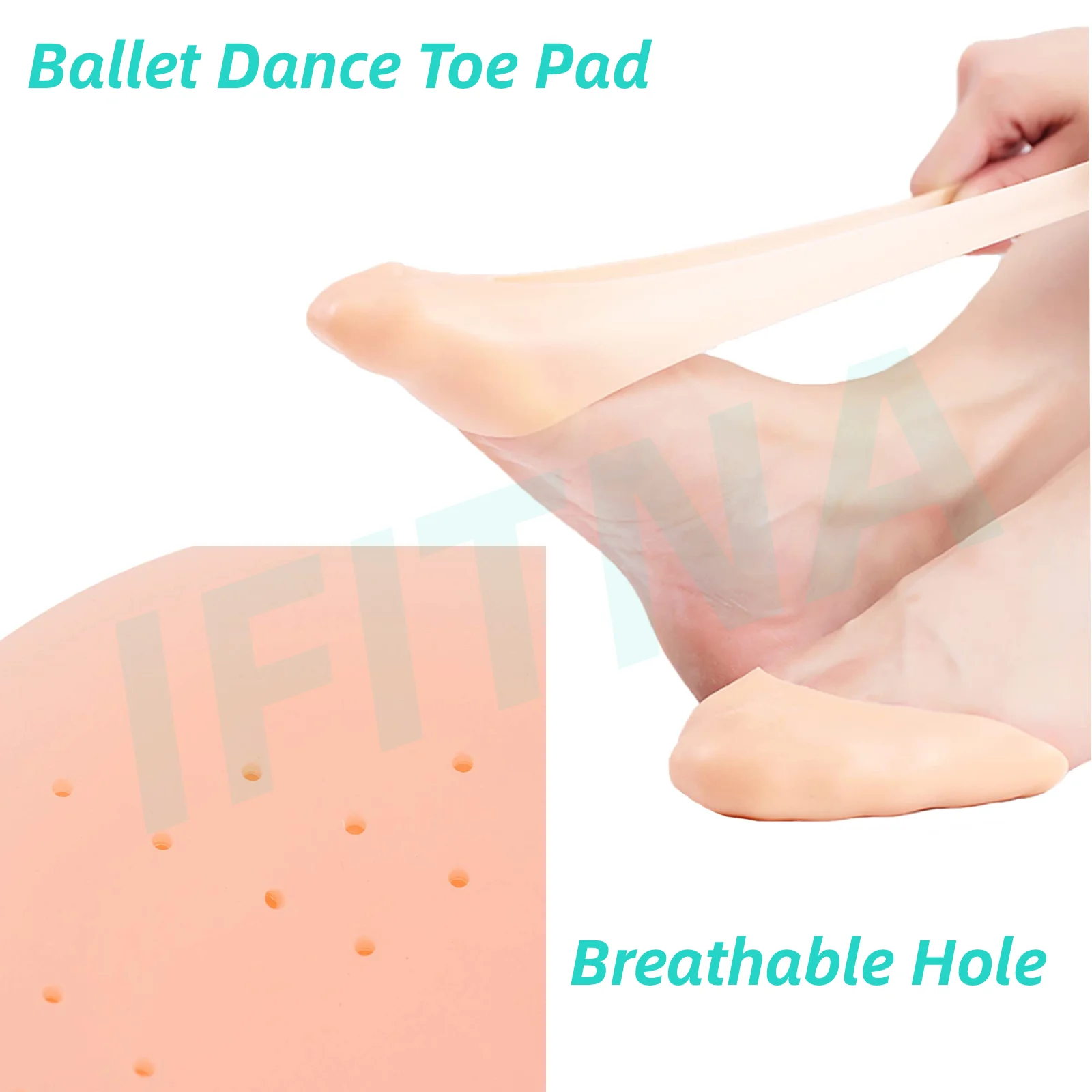 Soft Silicone Gel Pointe Ballet Dance Shoe Toe Pads Foot Care Tool Sole Toe Protector Breathable Hole Dancer Runner Insert