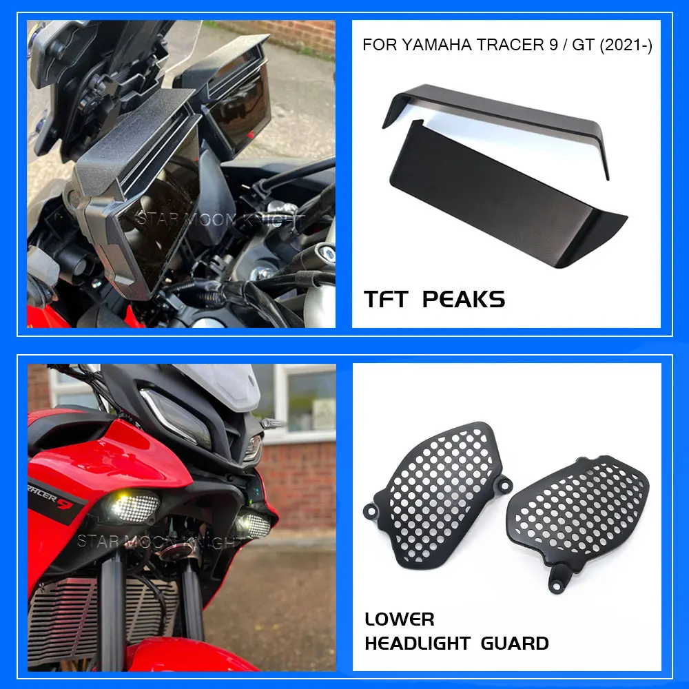 

Lower Headlight Guards For Yamaha Tracer 9 9GT Tracer9 GT Tracer9gt 2021- plastic TFT Peaks Instrument Hat Sun Visor Meter Cover