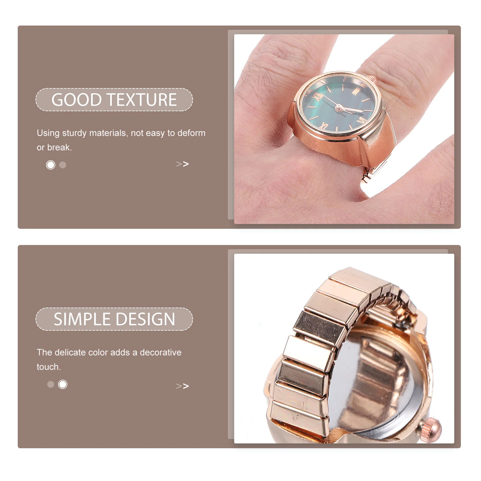 

Mini Watch For Women Small Finger Watch Roman Numerals Quartz Movement Jewelry Gift For Birthday Christmas Party