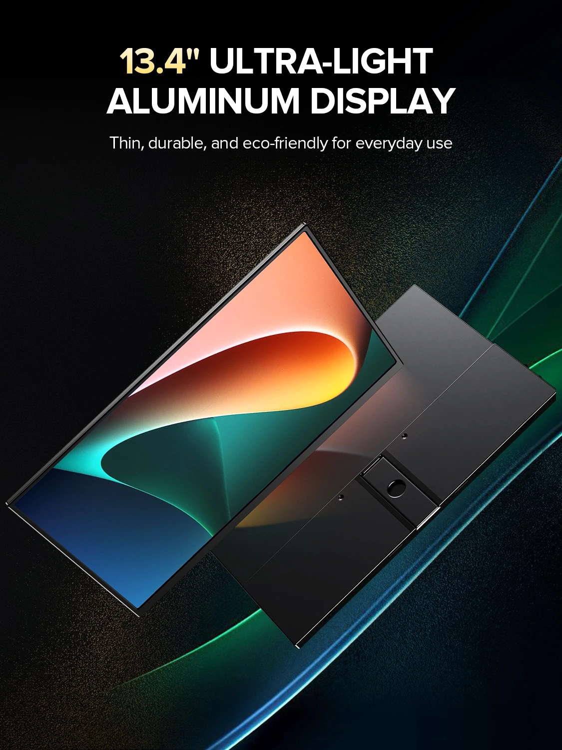 شاشة UPERFECT المحمولة بدقة 4K مقاس 13.3 بوصة، 450 شمعة، 3840 * 2400، IPS، HDMI، USB C، شاشة ألعاب كمبيوتر، شاشة ممتدة لأجهزة الكمبيوتر المحمولة والهاتف