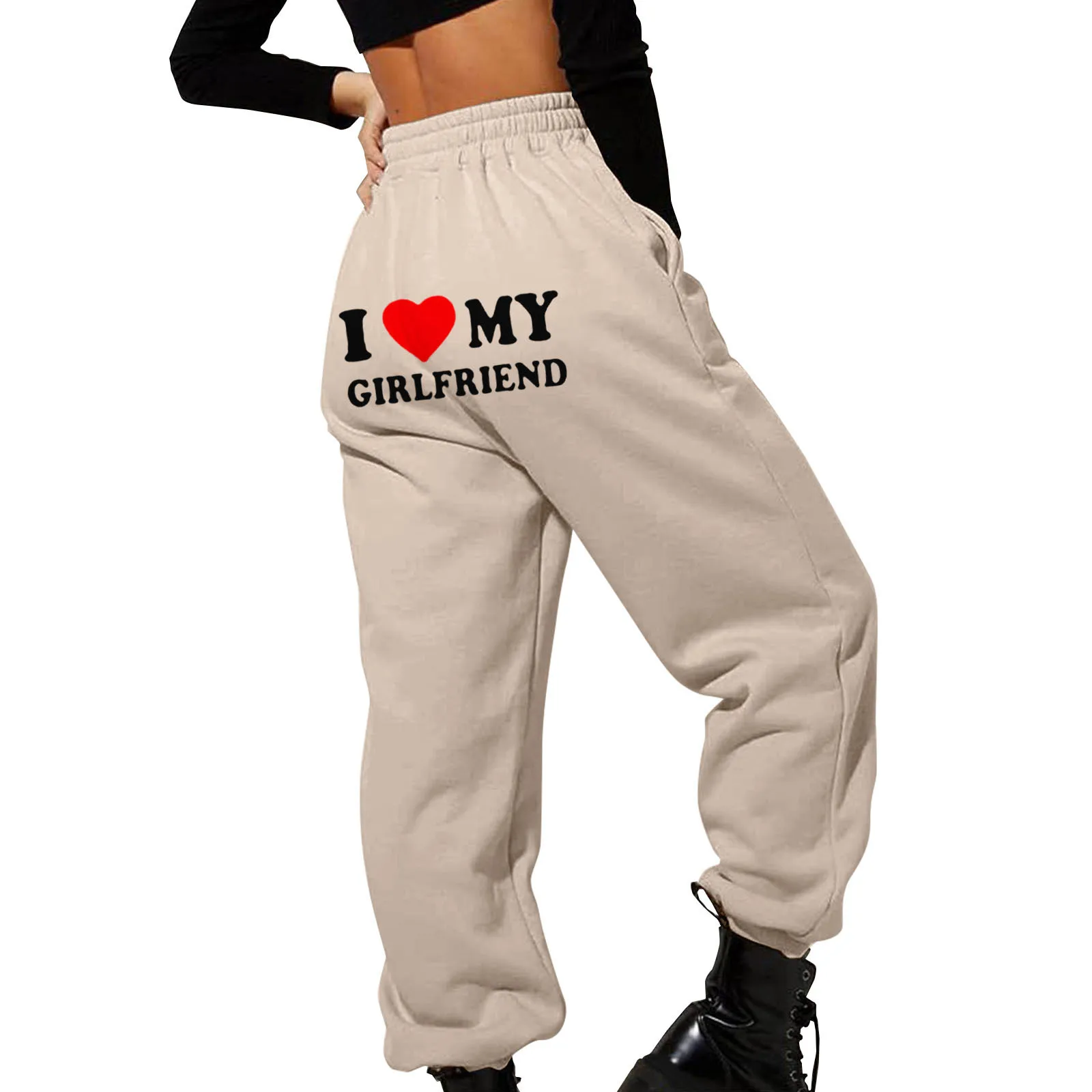 

Men's Tracksuit Sweatpants Love My GIRLFRIEND Printed Casual Stretch Jogging Pant Loose Fit Sports Pants 2024