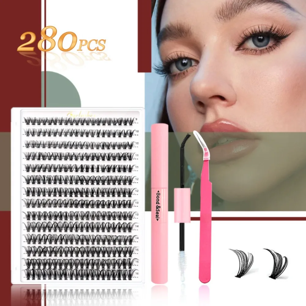 

9-16mm Length False Eyelashes 3D Volume Wispy Style DIY Lash Extension Kit Fluffy Clusters Volume Fans 3D Faux Mink Lash