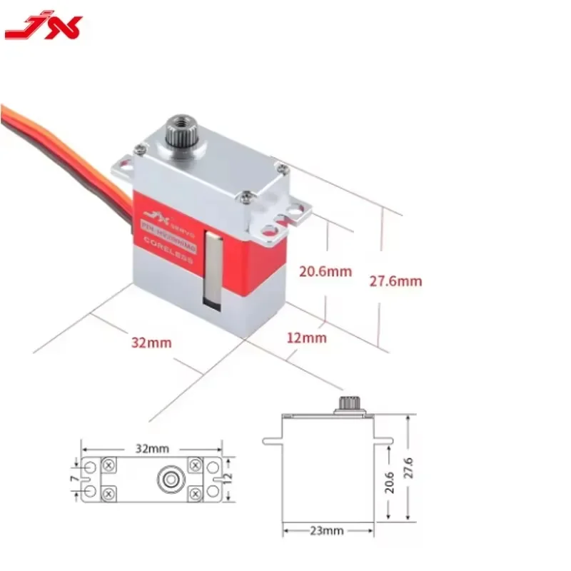 JX Servo PDI-HV2006MG 6 2kg engrenage métallique complet CNC sans noyau HV Servo numérique pour planeur RC classe 500 Heli Tail