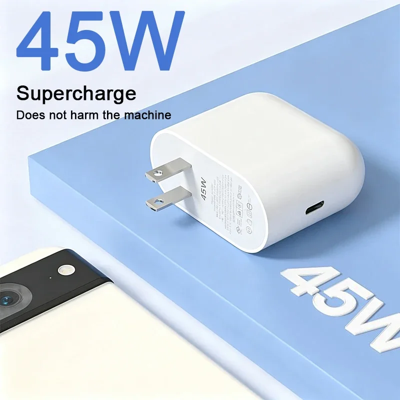 45W Type C Fast Charger For Google Pixel 10 9 8 7 Pro XL 7A 9A iPhone USB C Quick Charging Date Cable Adapter Phone Accessories