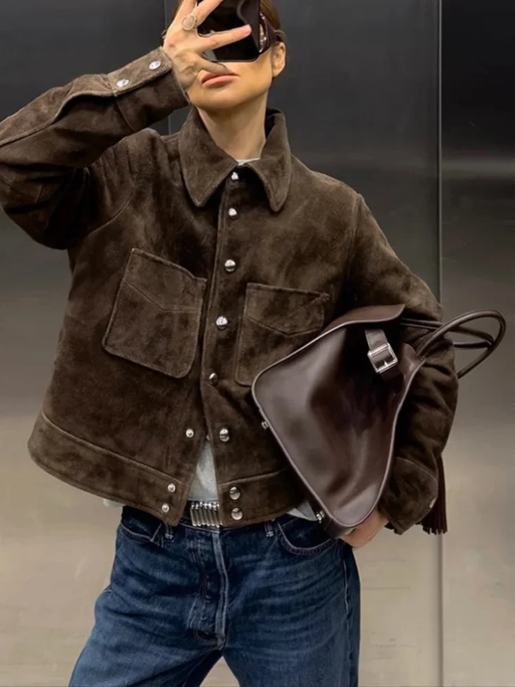 Dames Vintage Bruine Revers Ko - Women'S Fashion Utility Jacket recensie en prijs