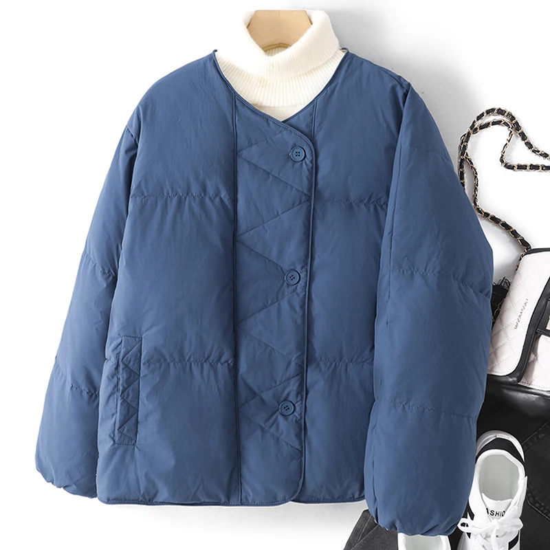 

Универсальное простое хлопковое пальто без воротника для женщин, маленький размер, новое, утепленное, зимнее, из хлопка, модель «Бред»