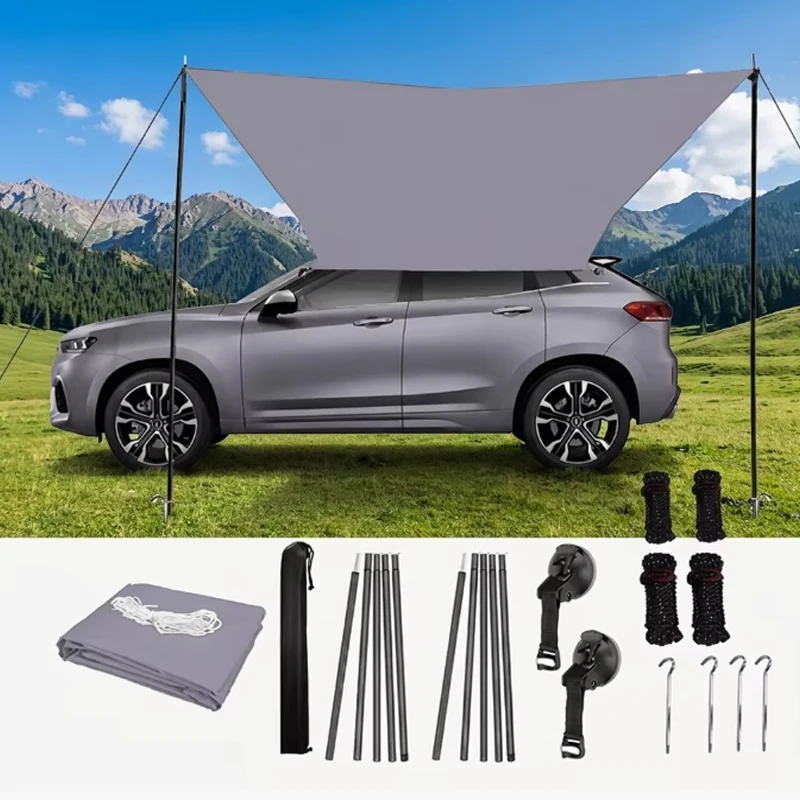 Outdoor Camping Car Side Awning Waterproof Oxford Fabric Sun Shade Sail Roof Shelter Multi Color