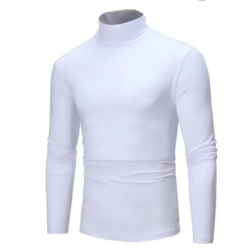 Thermal Underwear Tops Men Winter Clothes Thermal Shirt Autumn Men\'s Winter Tights High Neck Thin Slim Fit Long Sleeve T-shirt