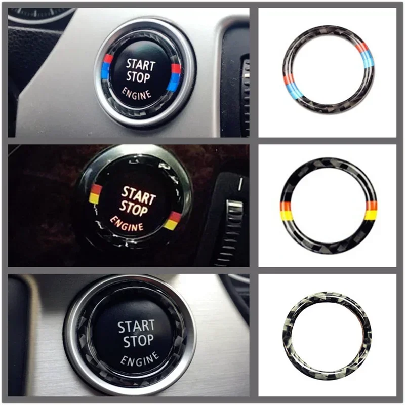 Anillo de botón de arranque de motor de fibra de carbono para BMW, E90, E92, E93, Serie 3, 2009-2012, Z4, E89