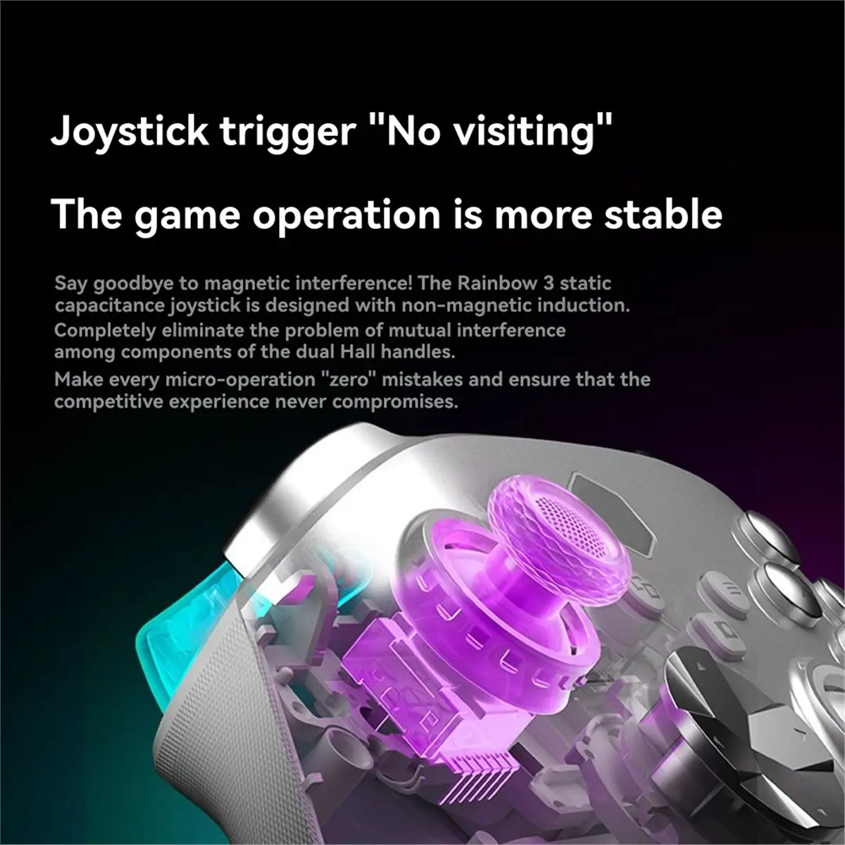 

2026 New Rainbow3 Game Controllers Wireless Bluetooth Gamepads with 1000mAh Battery Life 3.5mm Audio Interface for Switch PC