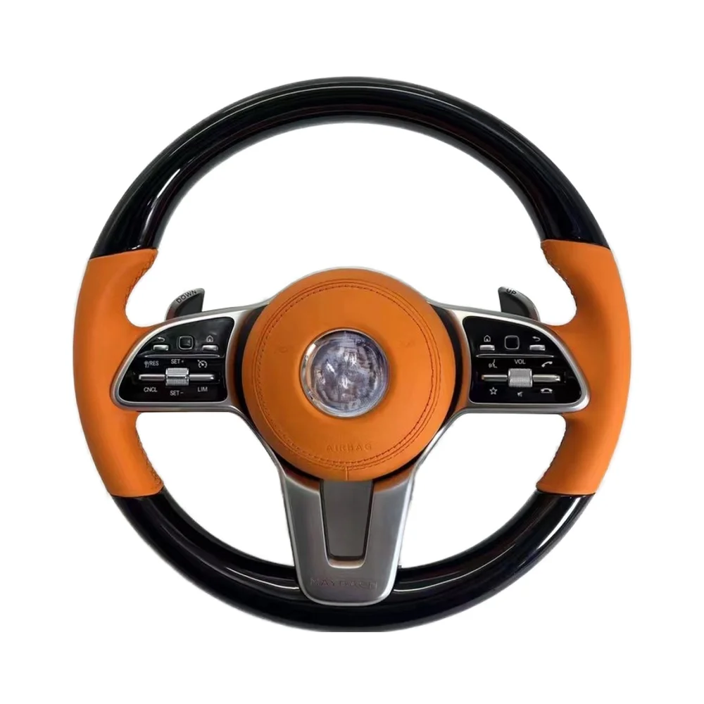

Benz Mercedes-Benz Full Range Sports Leather Steering Wheel Carbon Fiber Mahogany with CLA C-Class E-Class G-Class Fit