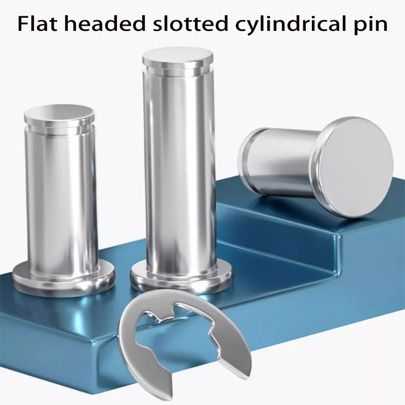 A2 Edelstahl Flachkopflager Zylindrischer Positionierungsachse Rolldübelstift mit Wellensicherungsring M10 M12 M14 M16 M18 M20 – Detail 8